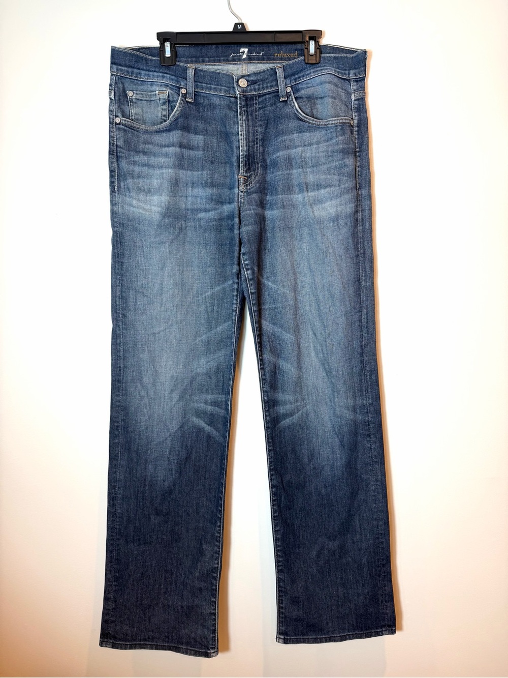 7 For All Mankind 7FAM Men’s Relaxed Jeans Size 36 Dark Wash Stretch Denim